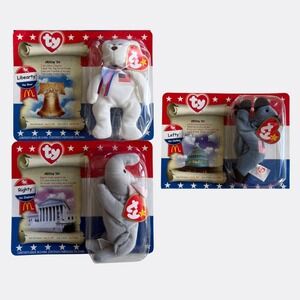 TY Beanie Babies McDonald's American Trio 1996 – Set of 3 – NEW Sealed